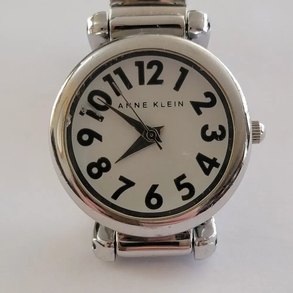 Anne Klein Womens Watch 25mm White Dial Silver Case Stainless Bracelet Quartz